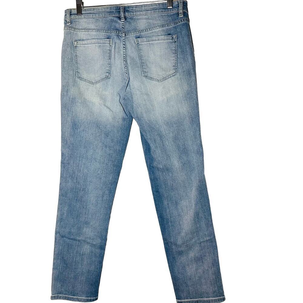 Vintage American Blues Women’s Light Wash Distressed Denim Straight Jeans Size 6 - Picture 2 of 12